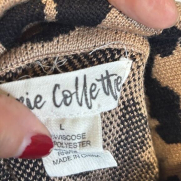 Cherrie Collette Animal Print Turtle Neck Sweater Womens Knit Stylish - Picture 5 of 6